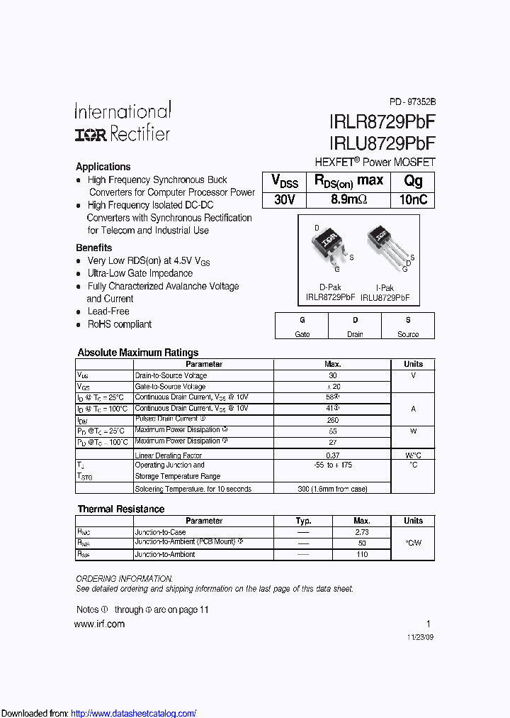 IRLU8729PBF_9093105.PDF Datasheet