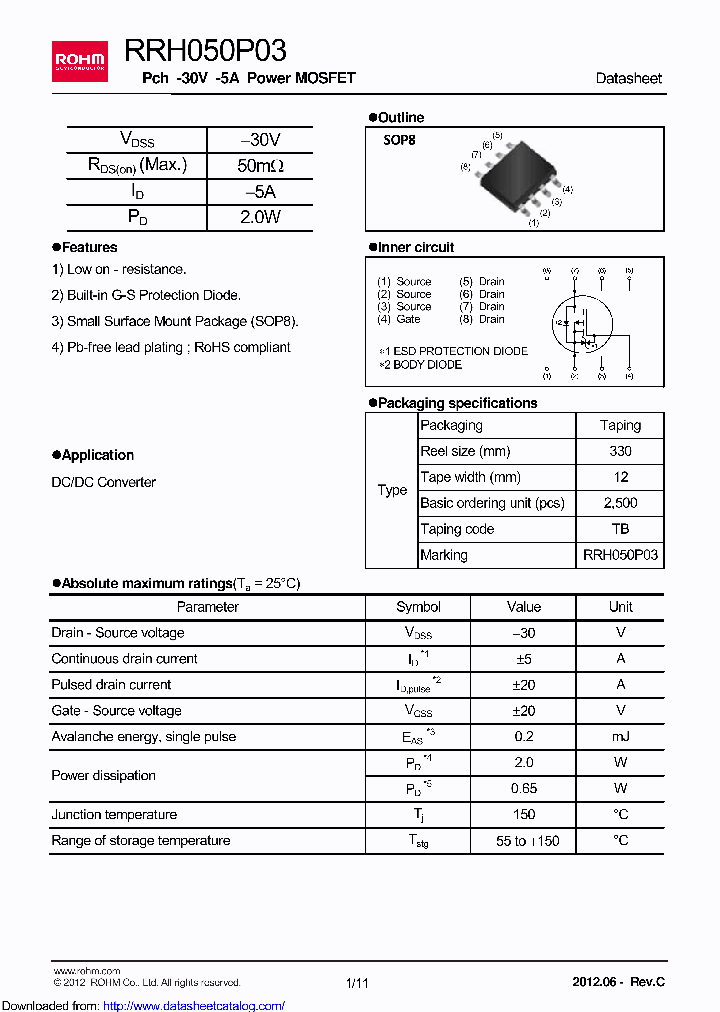 RRH050P03GZETB_9095709.PDF Datasheet