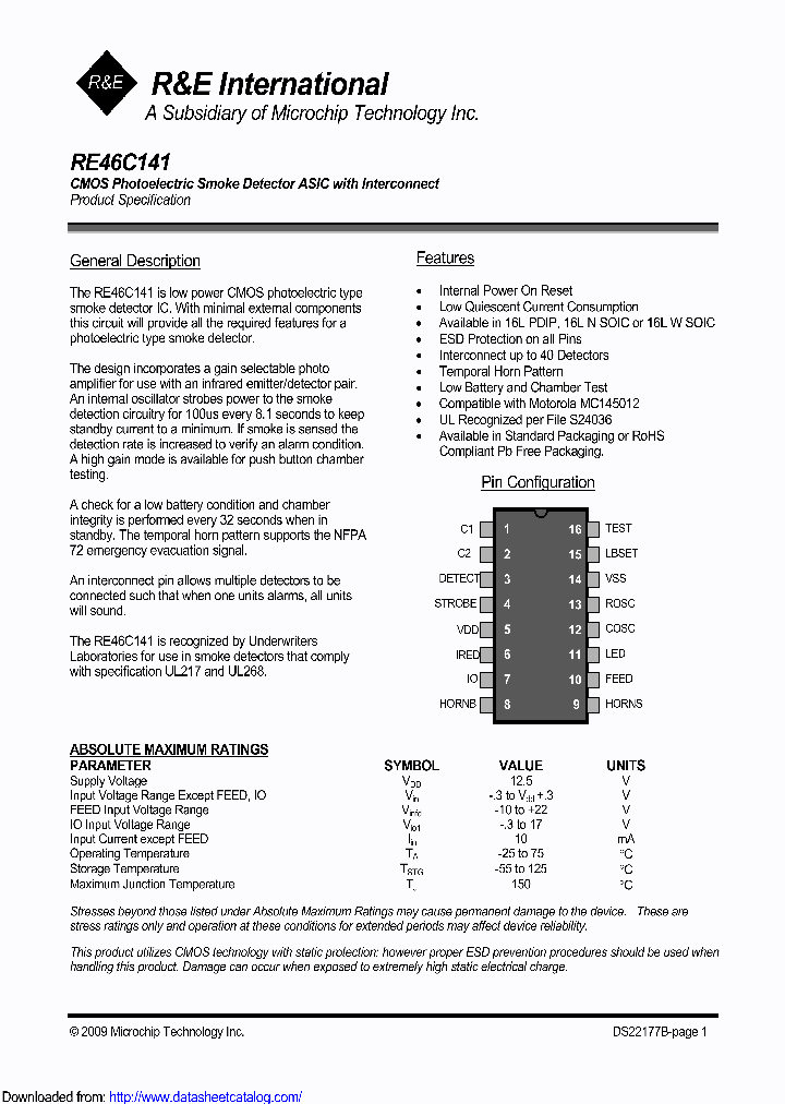 RE46C141SW16TF_9097124.PDF Datasheet Download --- IC-ON-LINE