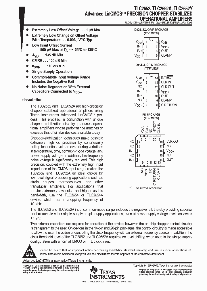 TLC2652M-MIL_9098524.PDF Datasheet
