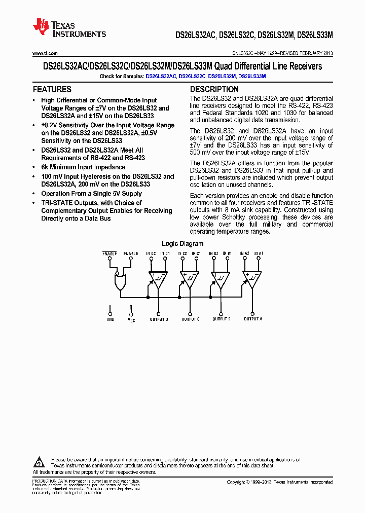 DS26LS32CMXNOPB_9103013.PDF Datasheet