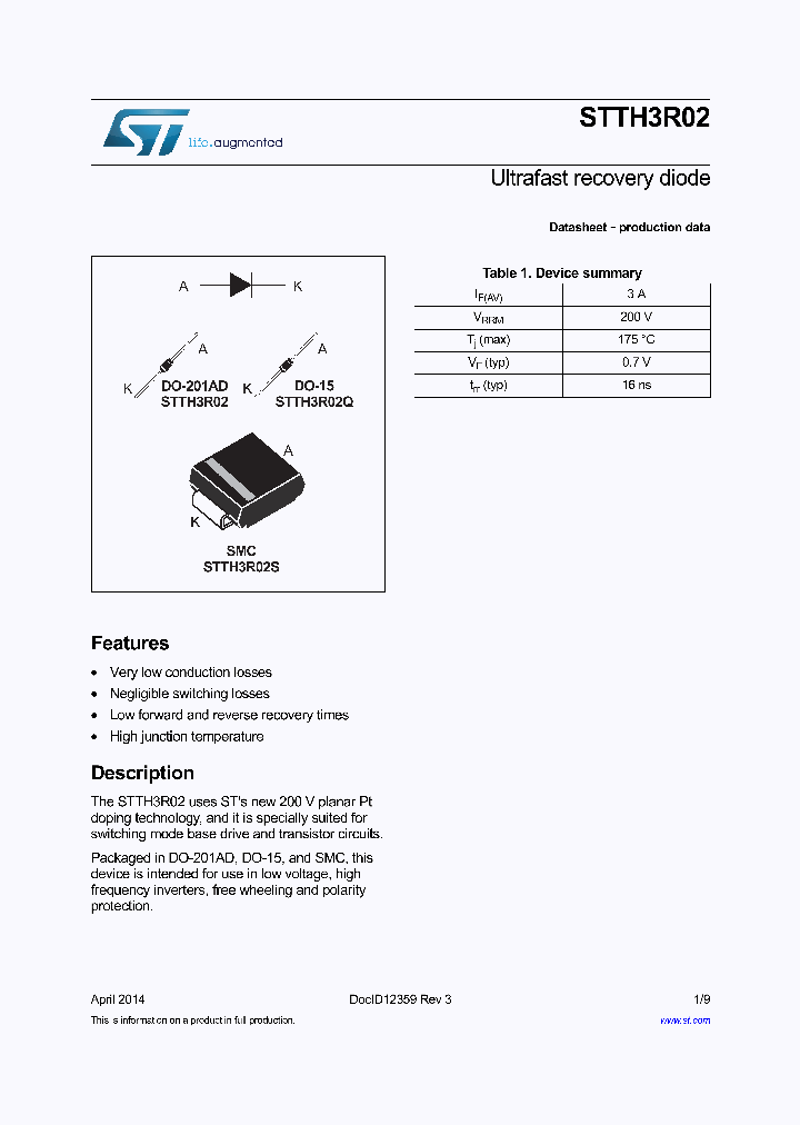 STTH3R02RL_9103550.PDF Datasheet