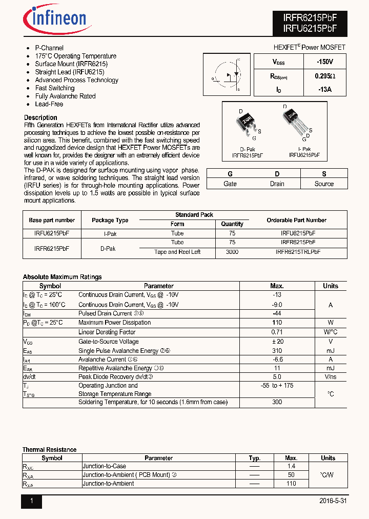 IRFU6215PBF_9110025.PDF Datasheet